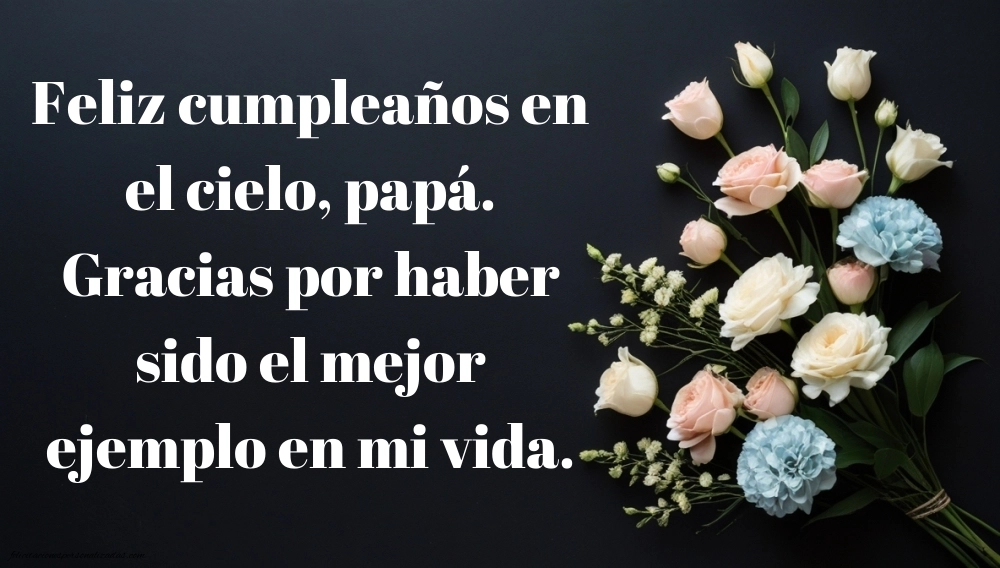 Imágenes de Feliz Cumpleaños hasta el Cielo Papà: Flores y Velas (Conmemoración)