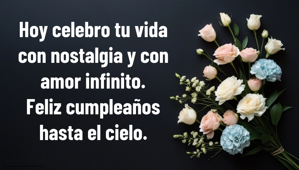 Imágenes de Feliz Cumpleaños hasta el Cielo Prima: Flores y Velas (Conmemoración)