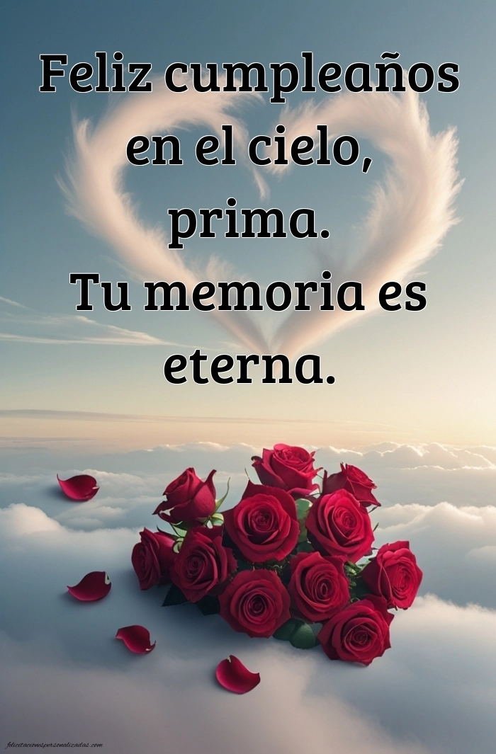 Imágenes de Feliz Cumpleaños hasta el Cielo Prima: Flores y Velas (Conmemoración)