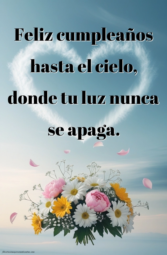 Imágenes de Feliz Cumpleaños hasta el Cielo Prima: Flores y Velas (Conmemoración)