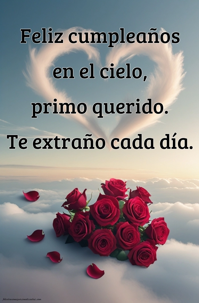 Imágenes de Feliz Cumpleaños hasta el Cielo Primo: Flores y Velas (Conmemoración)