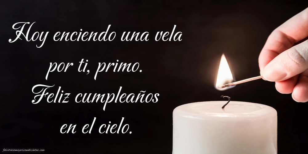 Imágenes de Feliz Cumpleaños hasta el Cielo Primo: Velas y flores conmemorativas
