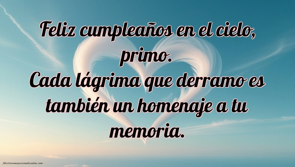 Imágenes de Feliz Cumpleaños hasta el Cielo Primo: Flores y Velas (Conmemoración)