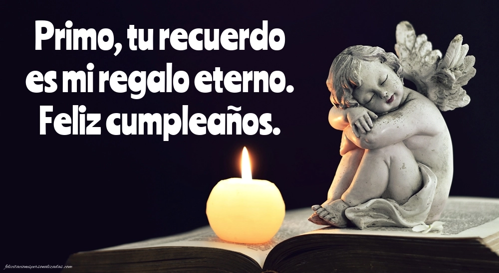 Imágenes de Feliz Cumpleaños hasta el Cielo Primo: Flores y Velas (Conmemoración)