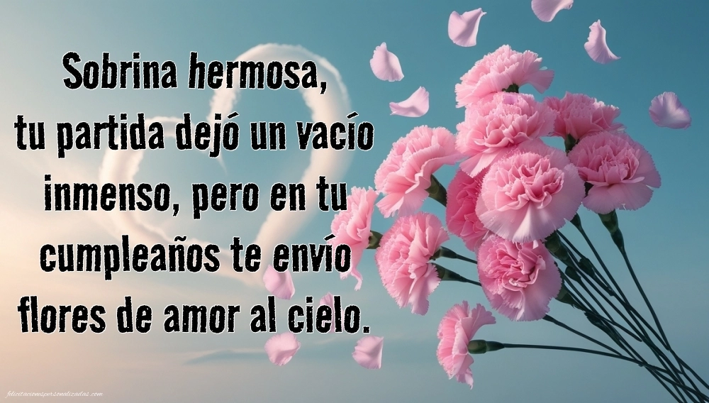 Imágenes de Feliz Cumpleaños hasta el Cielo Sobrina: Flores y Velas (Conmemoración)