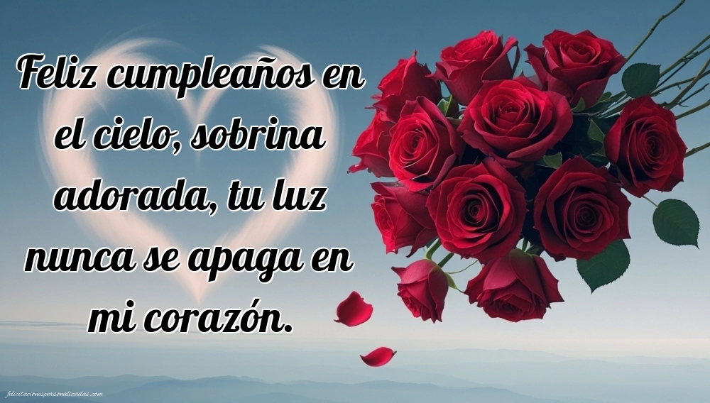 Imágenes de Feliz Cumpleaños hasta el Cielo Sobrina: Flores y Velas (Conmemoración)