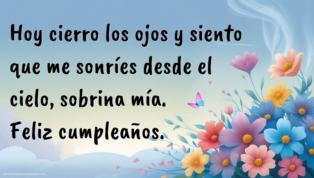 Imágenes de Feliz Cumpleaños hasta el Cielo Sobrina: Flores y Velas (Conmemoración)