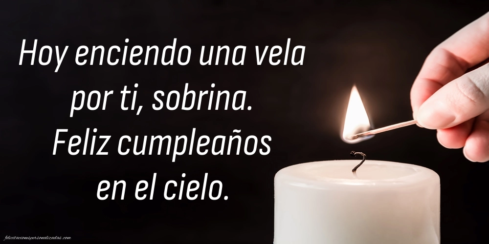 Imágenes de Feliz Cumpleaños hasta el Cielo Sobrina: Velas y flores conmemorativas