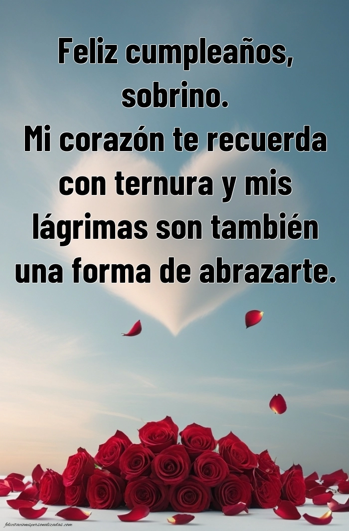 Imágenes de Feliz Cumpleaños hasta el Cielo Sobrino: Flores y Velas (Conmemoración)