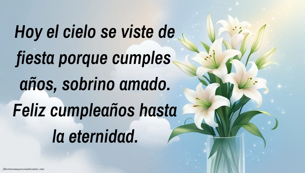 Imágenes de Feliz Cumpleaños hasta el Cielo Sobrino: Flores y Velas (Conmemoración)