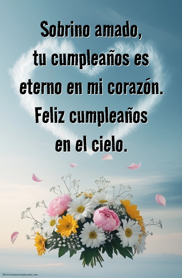 Imágenes de Feliz Cumpleaños hasta el Cielo Sobrino: Flores y Velas (Conmemoración)