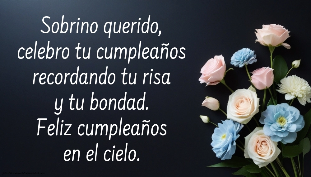 Imágenes de Feliz Cumpleaños hasta el Cielo Sobrino: Flores y Velas (Conmemoración)