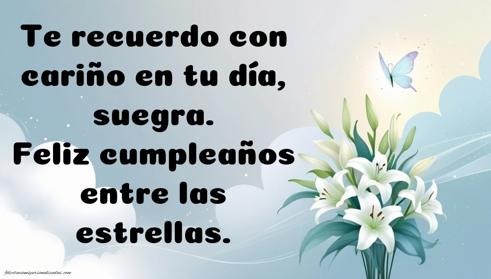 Imágenes de Feliz Cumpleaños hasta el Cielo Suegra: Flores y Velas (Conmemoración)