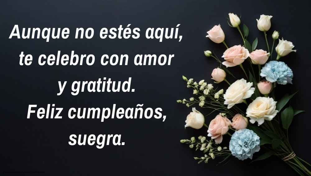 Imágenes de Feliz Cumpleaños hasta el Cielo Suegra: Flores y Velas (Conmemoración)