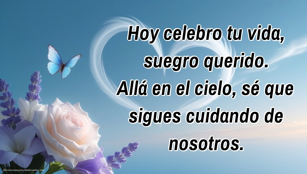 Imágenes de Feliz Cumpleaños hasta el Cielo Suegro: Flores y Velas (Conmemoración)