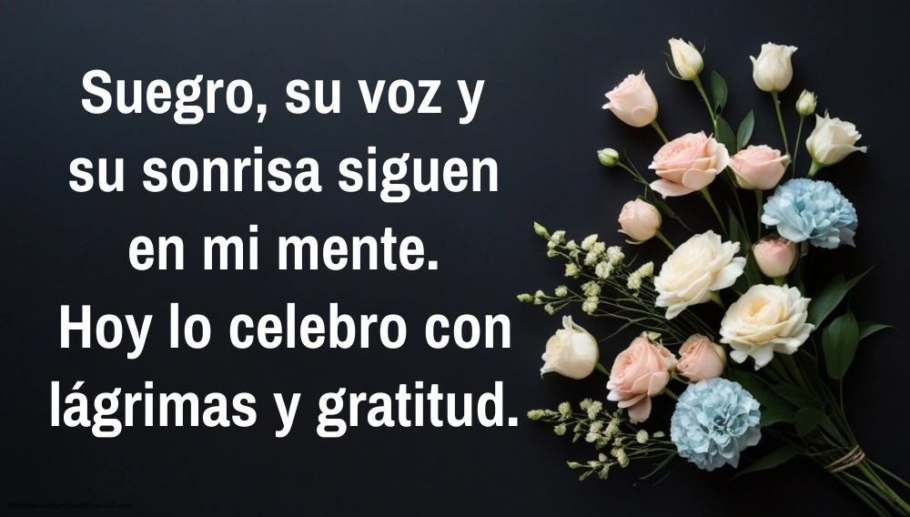 Imágenes de Feliz Cumpleaños hasta el Cielo Suegro: Flores y Velas (Conmemoración)