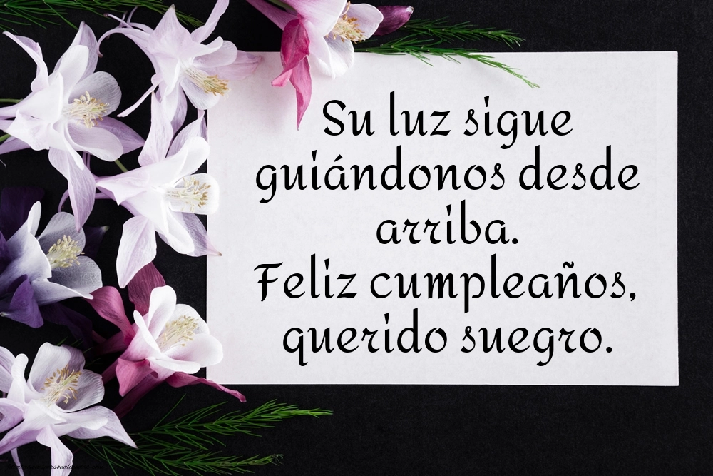 Imágenes de Feliz Cumpleaños hasta el Cielo Suegro: Flores y Velas (Conmemoración)