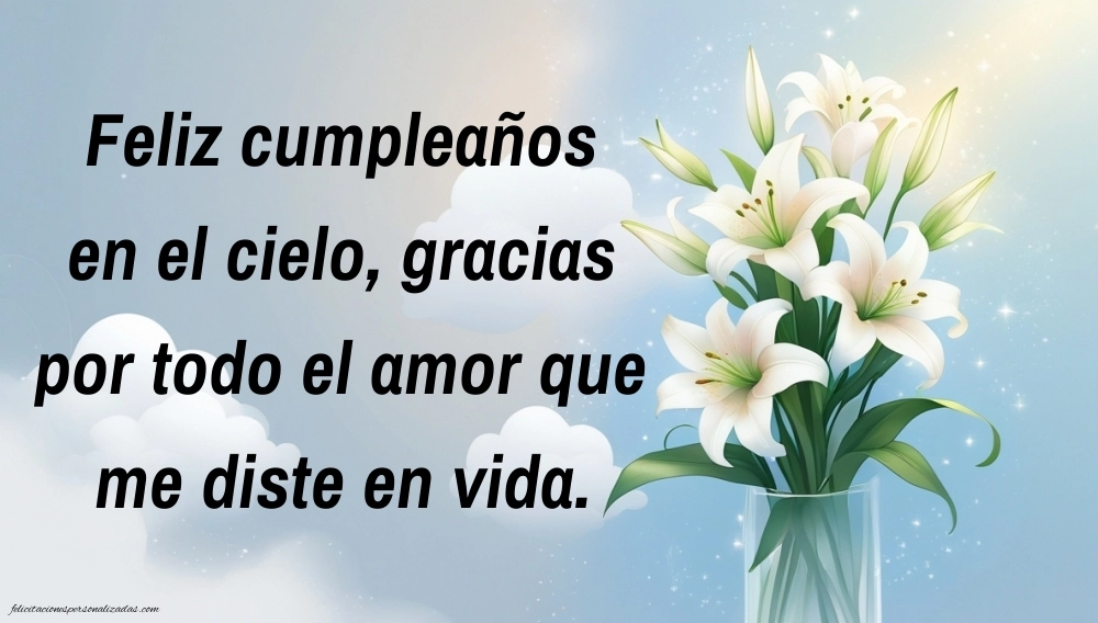 Imágenes de Feliz Cumpleaños hasta el Cielo Tia: Flores y Velas (Conmemoración)