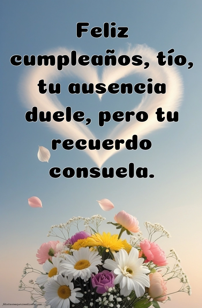 Imágenes de Feliz Cumpleaños hasta el Cielo Tio: Flores y Velas (Conmemoración)
