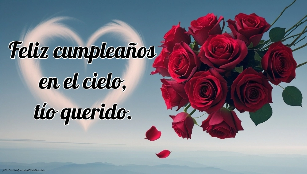 Imágenes de Feliz Cumpleaños hasta el Cielo Tio: Flores y Velas (Conmemoración)